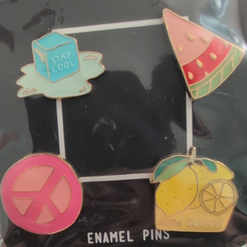 Set Of 4 Colorful Enamel Pins